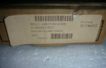Fisher-Rosemount KJ3002X1-BC1 8CH/4-20mA